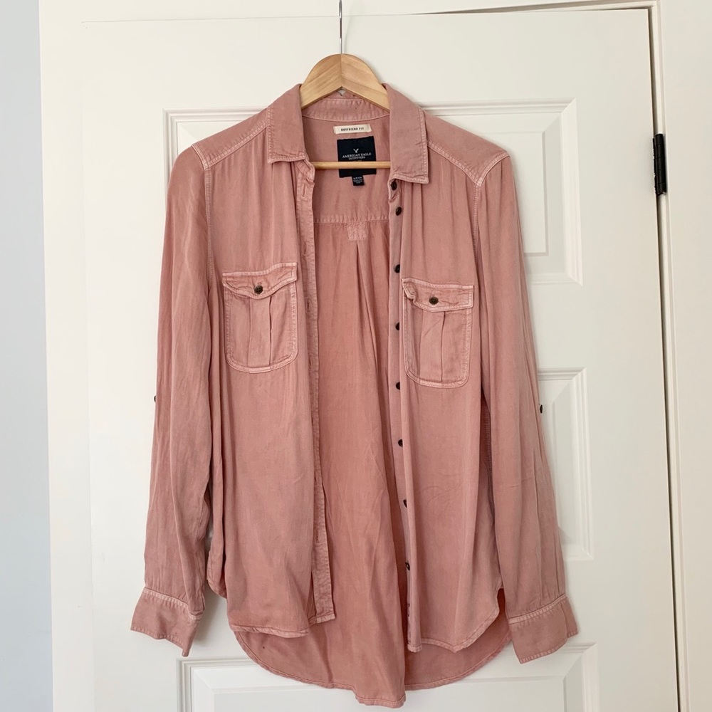 Light Pink Button-Down Top